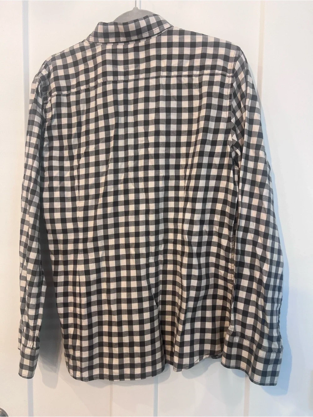Black & White Gingham Men's Button-Down Shirt Banaba Republic